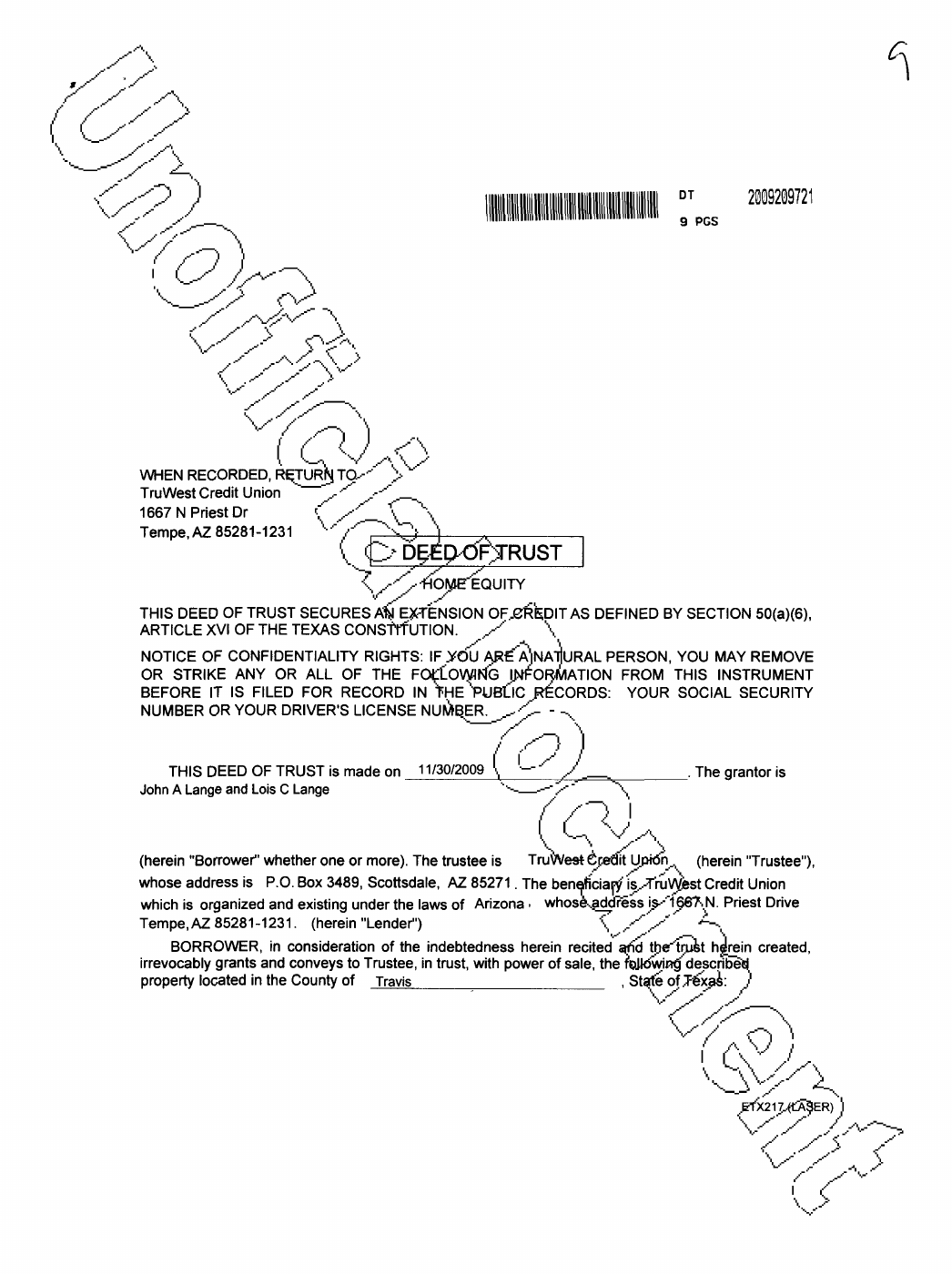 Actual 2009 home-equity deed of trust, document 2009209721.